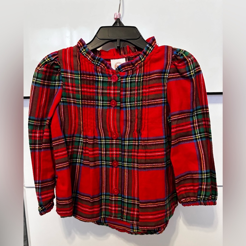 Beautiful baby girl plaid shirt. Size 18M. NWT.